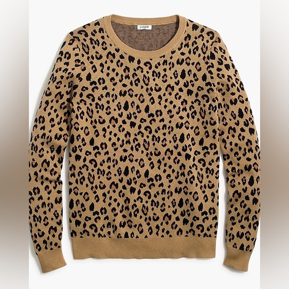 J Crew Leopard Jacquard Pullover Sweater - Picture 3 of 9